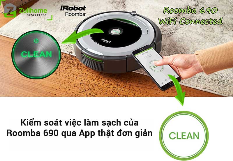 Irobot Roomba 694 | Cảm soát dễ dàng qua app
