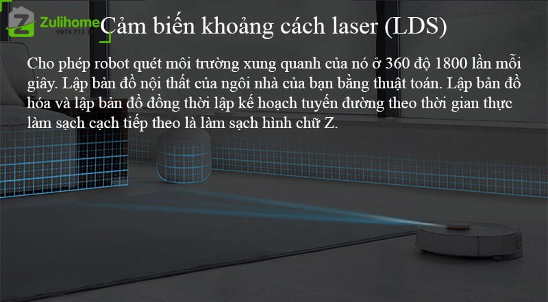 Xiaomi Roborock S51 được trang bị cảm biến khoảng cách laser