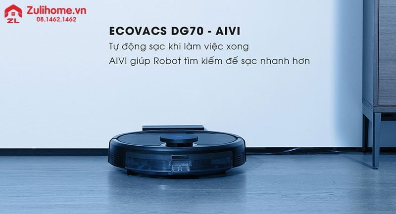 Ecovacs Deebot DG70 tự động quay về sạc khi pin yếu