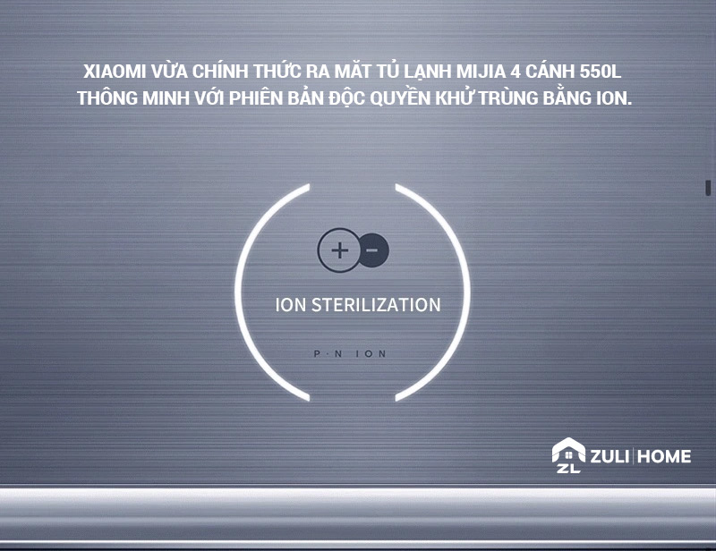 Tủ lạnh Xiaomi Mijia 4 cánh 550L khử trùng bằng ion