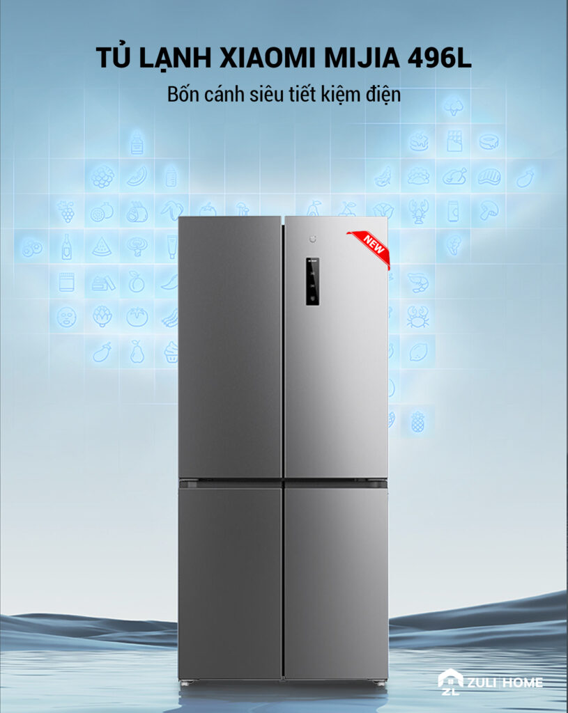Tủ Lạnh Xiaomi Mijia 496L bốn cánh siêu tiết kiệm điện mẫu mới nhất năm 2022 